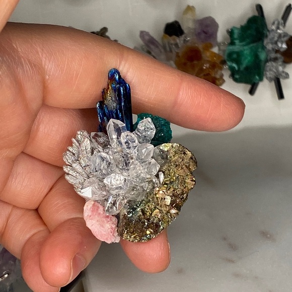 Adjustable Raw Crystal Statement Ring • Luxury Natural Druzy Chunky Stone Ring